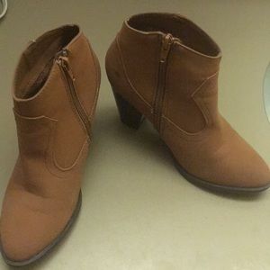 Tan ankle boots. 3 inch heel